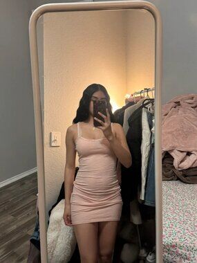 Pink body con dress